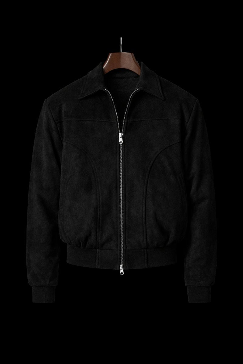 Men's Heritage Suede Bomber Jacket Full-Zip Flight Coat