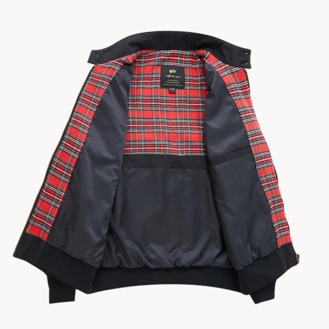Men's Heritage Tartan-Lined Harrington Bomber Jacket