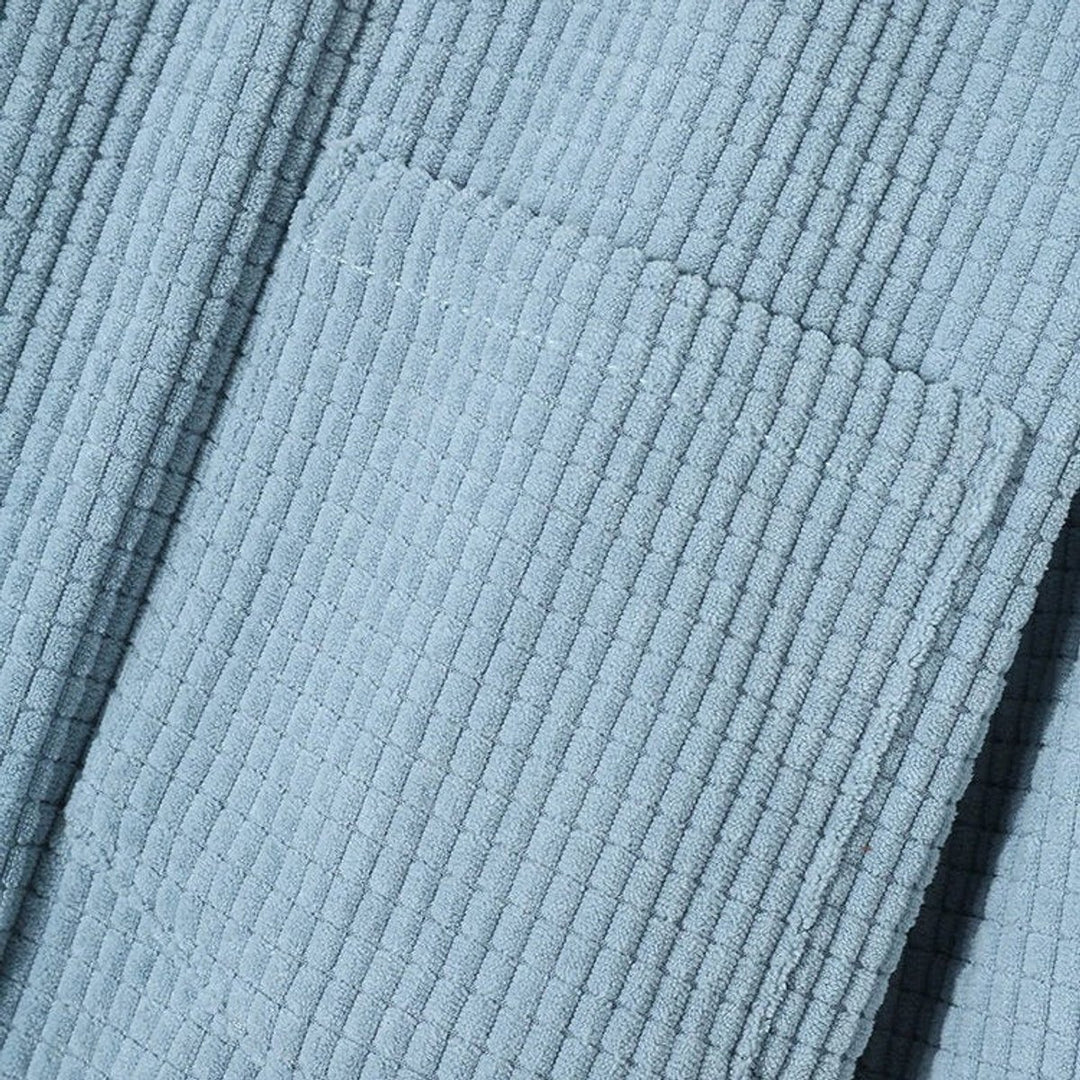 Mens Hooded Button-Front Corduroy Cardigan Jumper