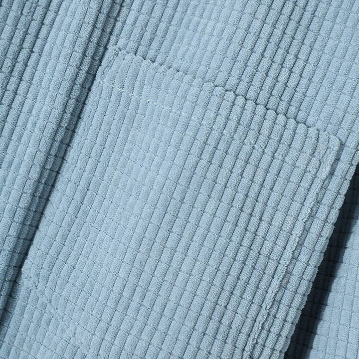 Mens Hooded Button-Front Corduroy Cardigan Jumper