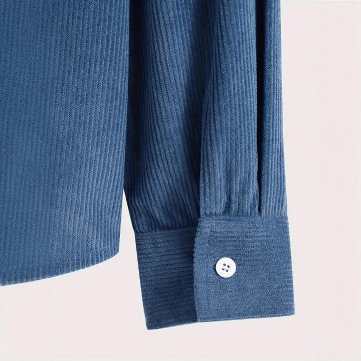 Mens Hooded Corduroy Button-Through Zip Hoodie Overshirt