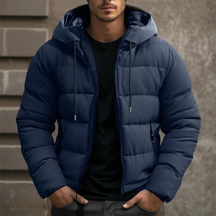 Men's Hooded Quilted Waterproof Puffer Jacket Winter Coat