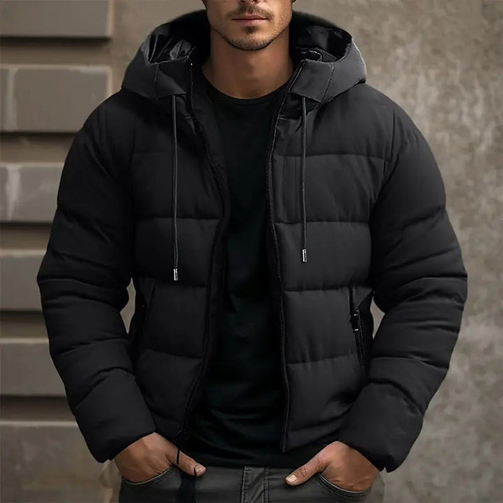 Men's Hooded Quilted Waterproof Puffer Jacket Winter Coat