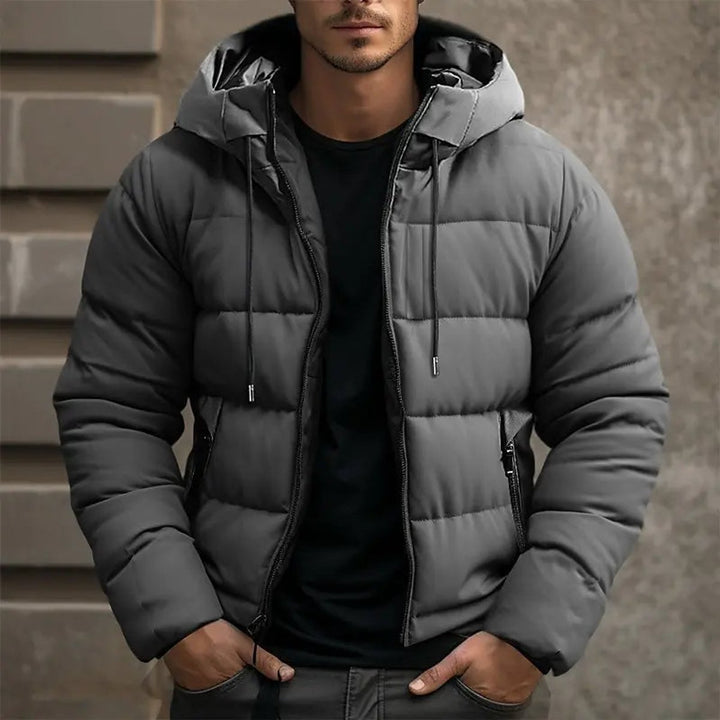 Men's Hooded Quilted Waterproof Puffer Jacket Winter Coat