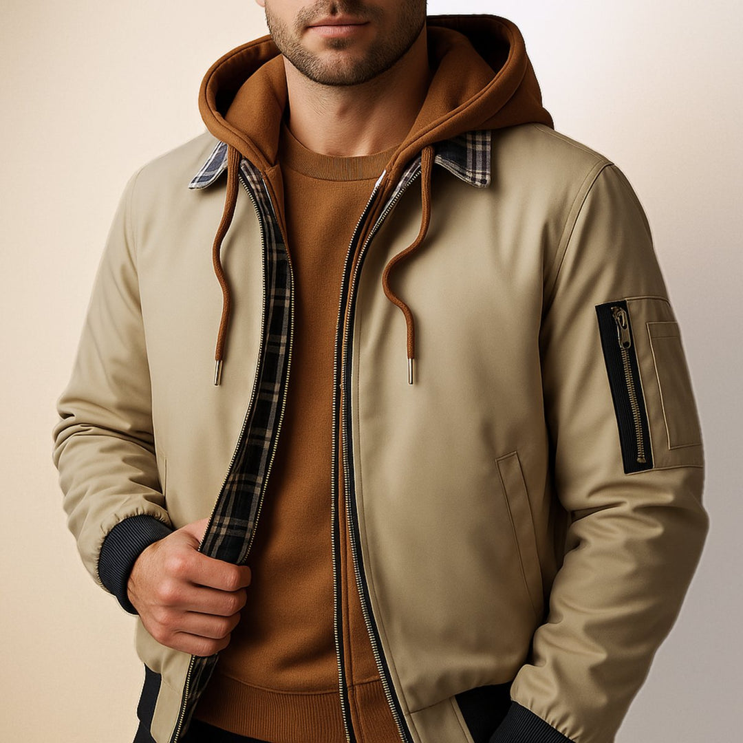 Mens Hooded Waterproof Bomber Jacket Quilted Shell Coat