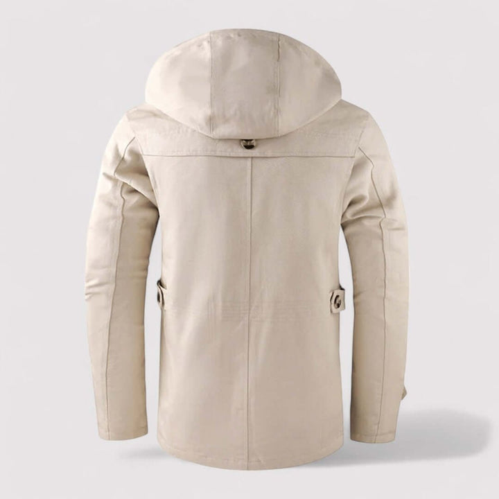 Men's Hooded Waterproof Jacket Fleece-Lined Winter Coat