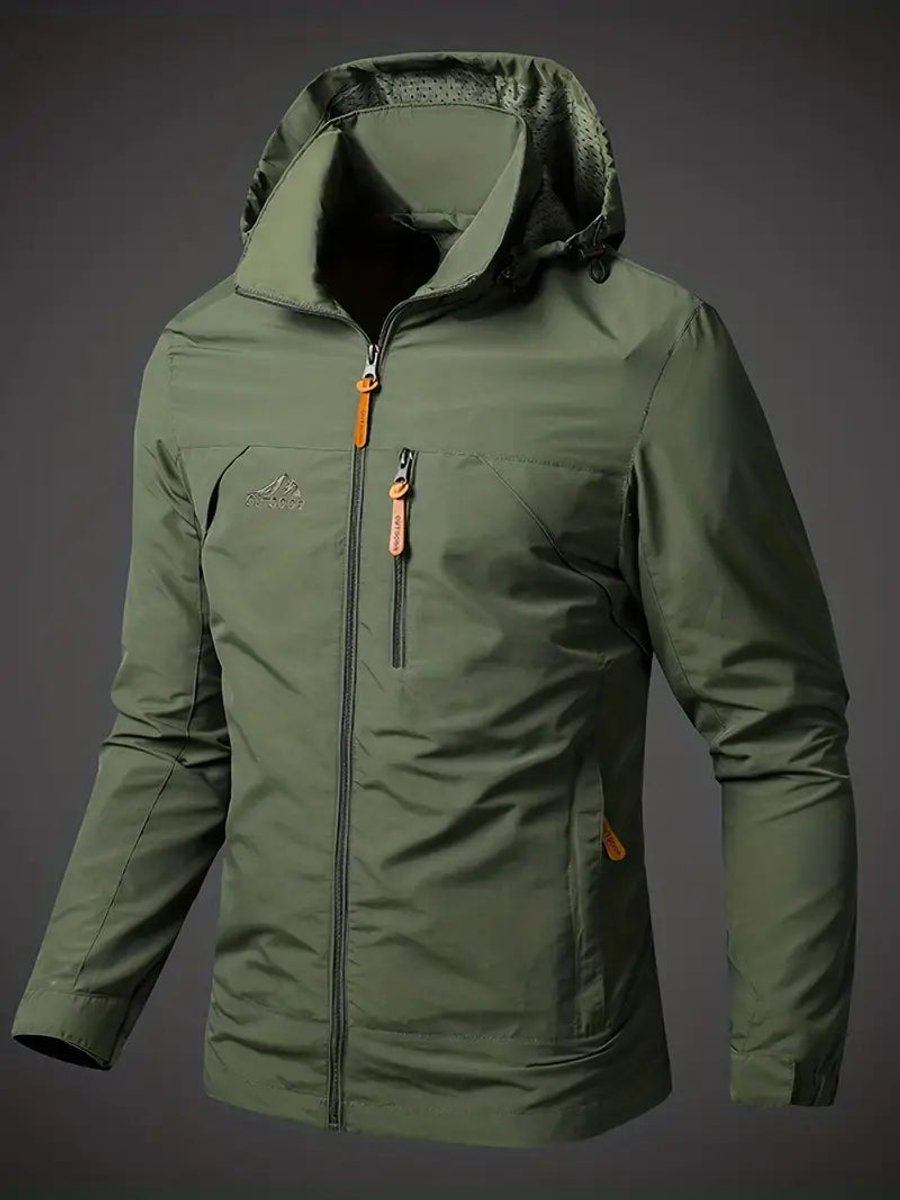 Men's Hooded Waterproof Jacket Lightweight Outdoor Rain Coat