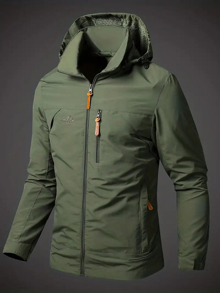 Men's Hooded Waterproof Jacket Lightweight Outdoor Rain Coat