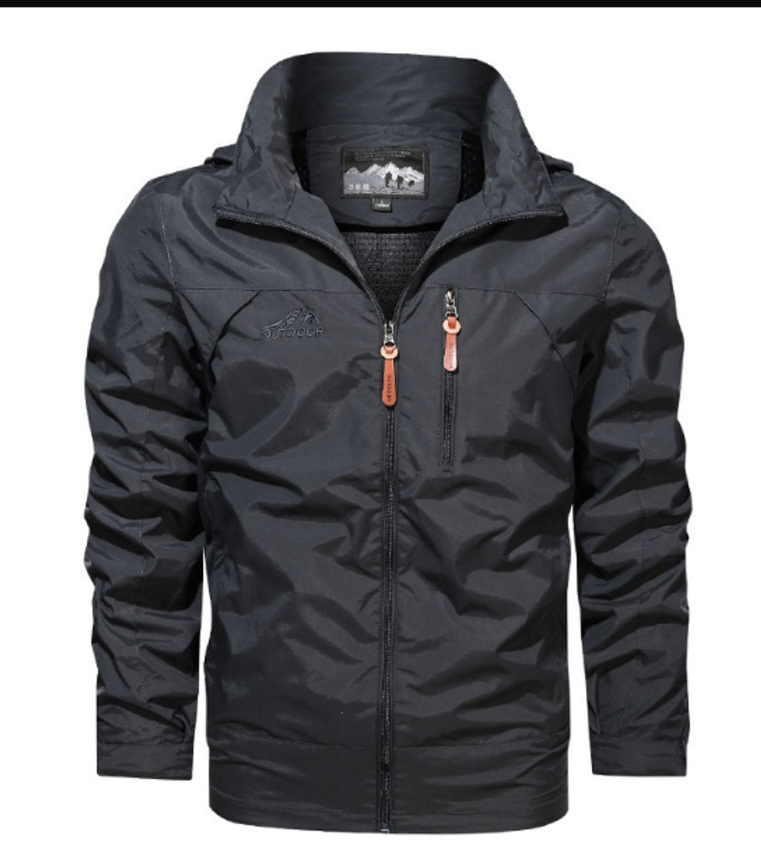 Men's Hooded Waterproof Jacket Lightweight Outdoor Rain Coat