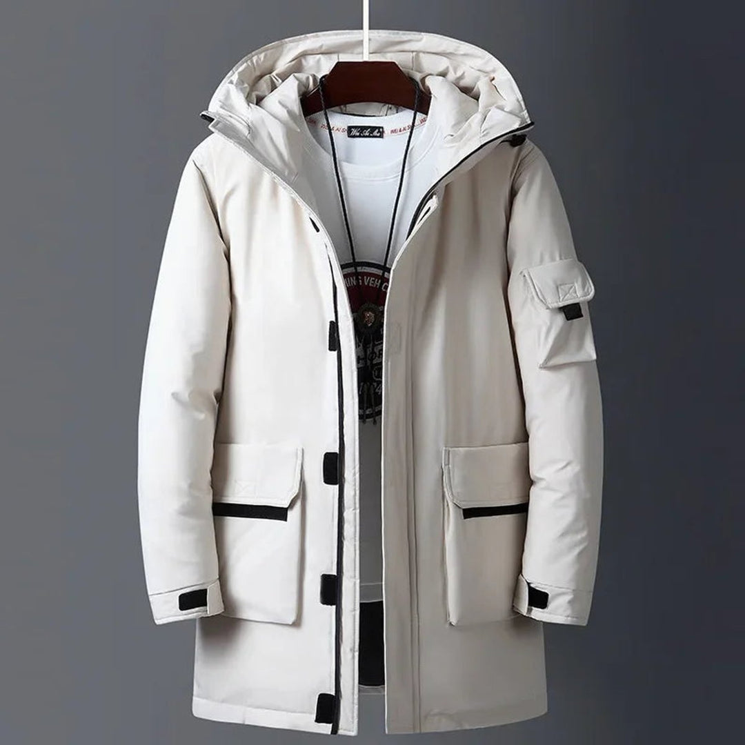 Men's Insulated Hooded Waterproof Jacket Long Winter Parka Coat