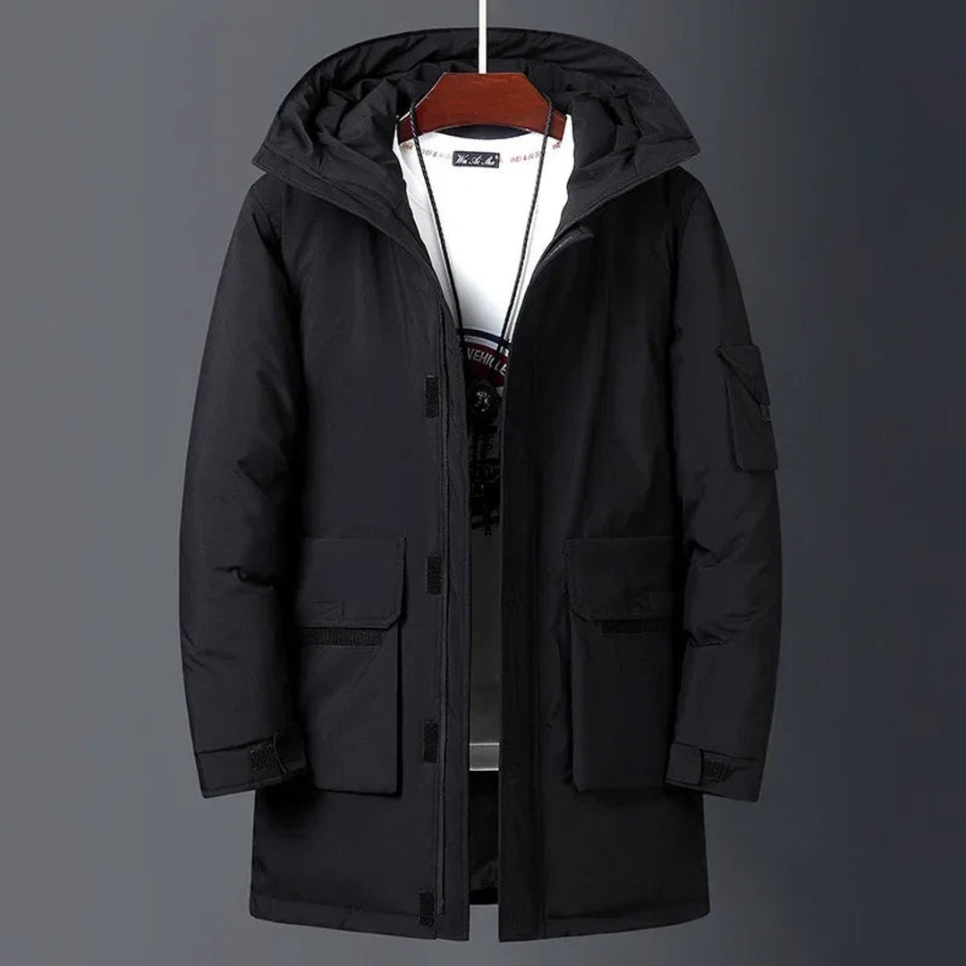 Men's Insulated Hooded Waterproof Jacket Long Winter Parka Coat