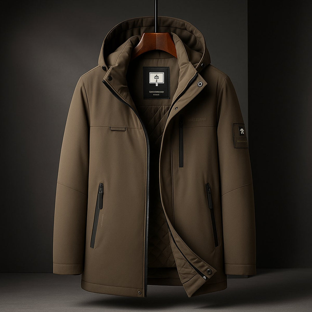Men's Insulated Hooded Waterproof Jacket Padded Winter Coat