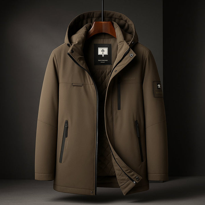 Men's Insulated Hooded Waterproof Jacket Padded Winter Coat