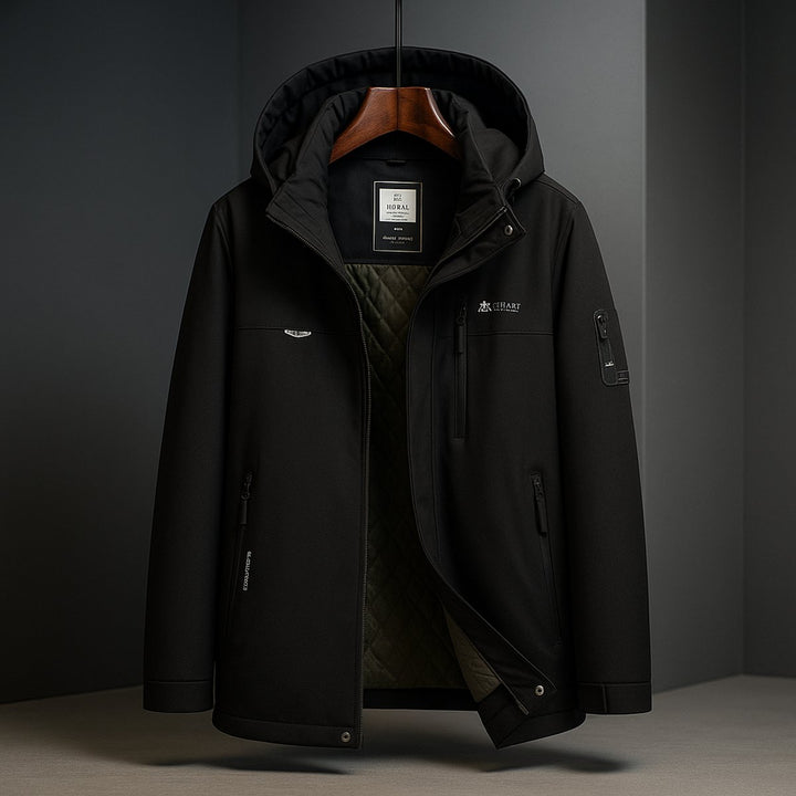 Men's Insulated Hooded Waterproof Jacket Padded Winter Coat