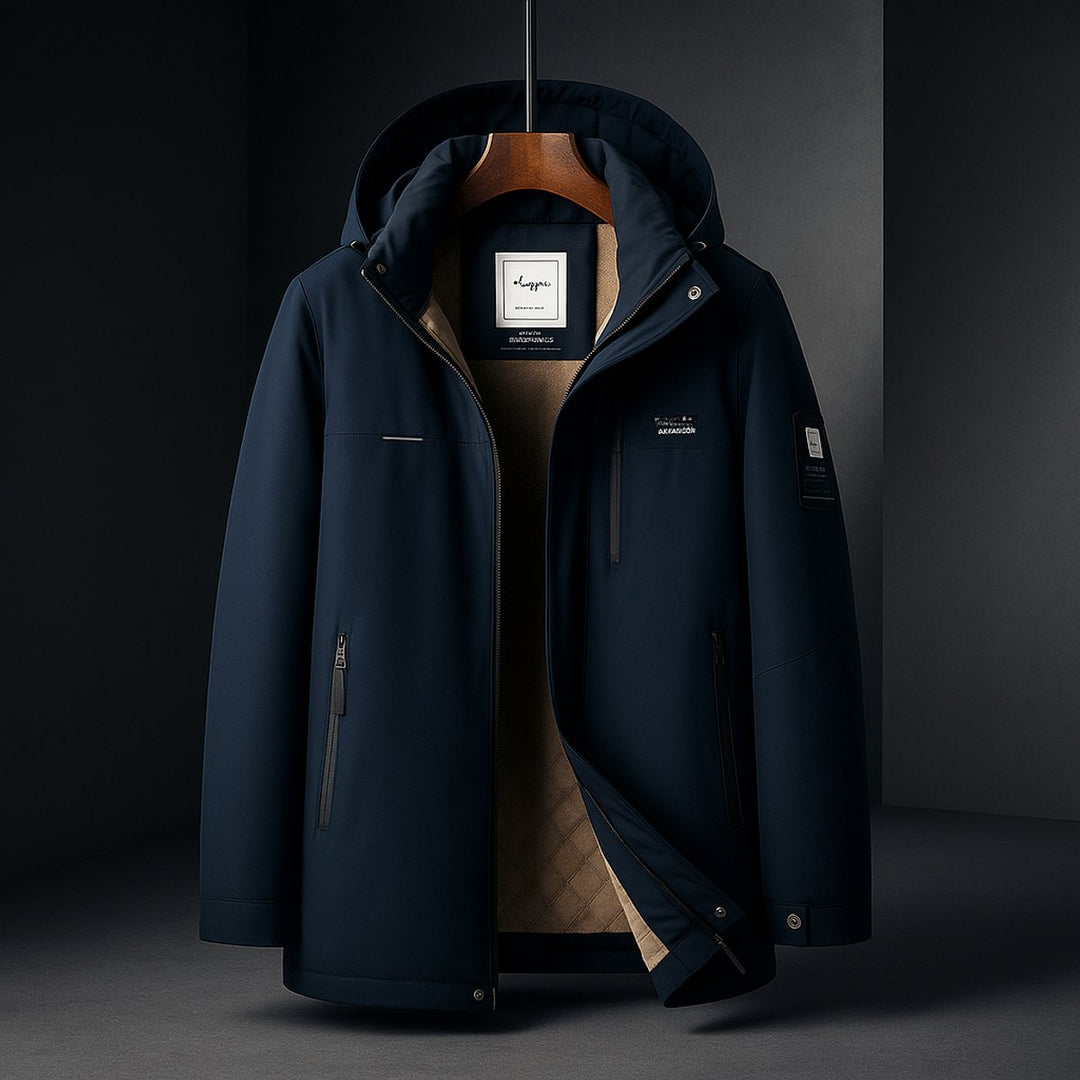 Men's Insulated Hooded Waterproof Jacket Padded Winter Coat