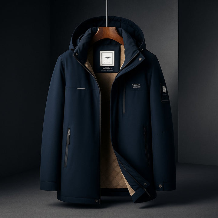 Men's Insulated Hooded Waterproof Jacket Padded Winter Coat