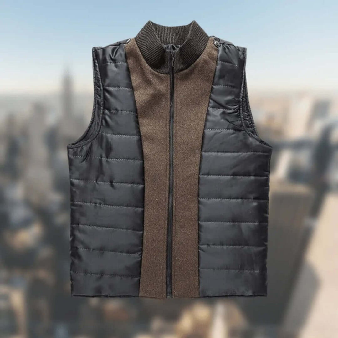 Mens Insulated Standing-Collar Wool-Look Winter Coat Jacket