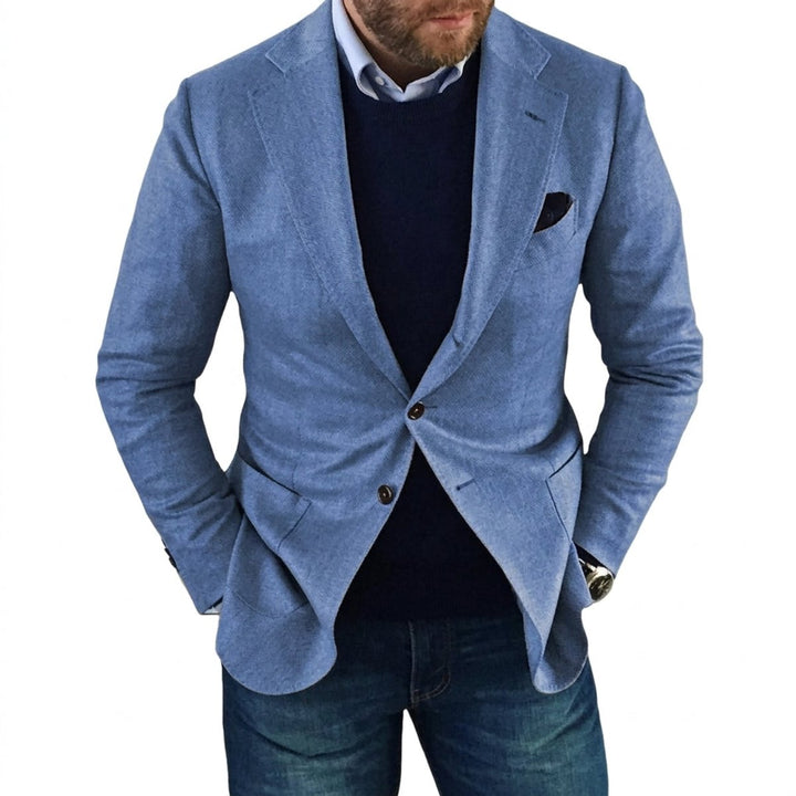 Mens Jacket Single-Breasted Tailored Blazer Coat