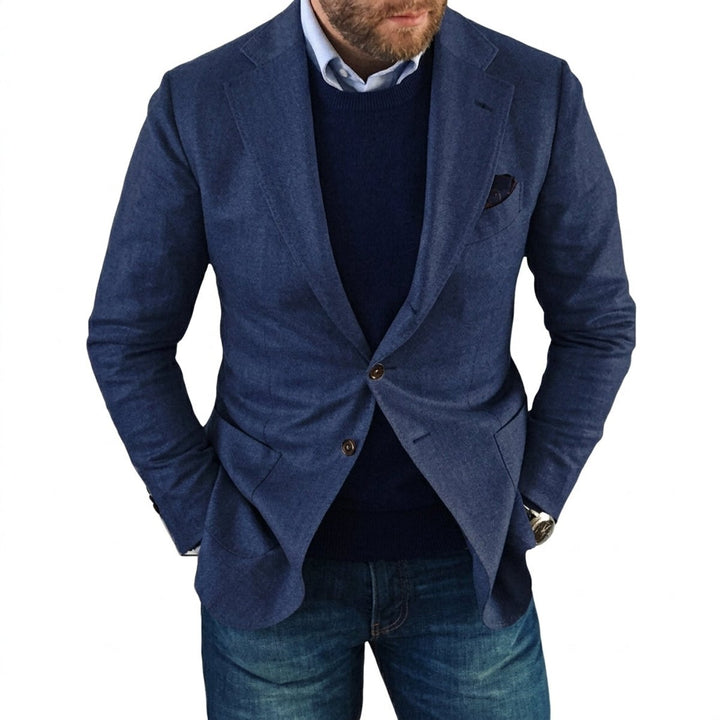 Mens Jacket Single-Breasted Tailored Blazer Coat