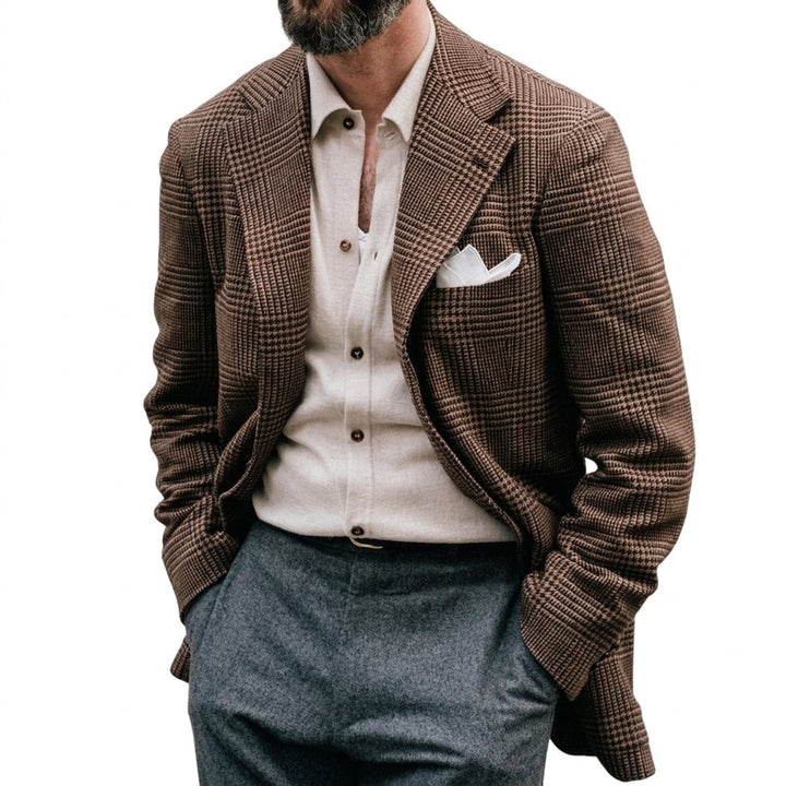 Mens Jacket Single-Breasted Tailored Blazer Coat