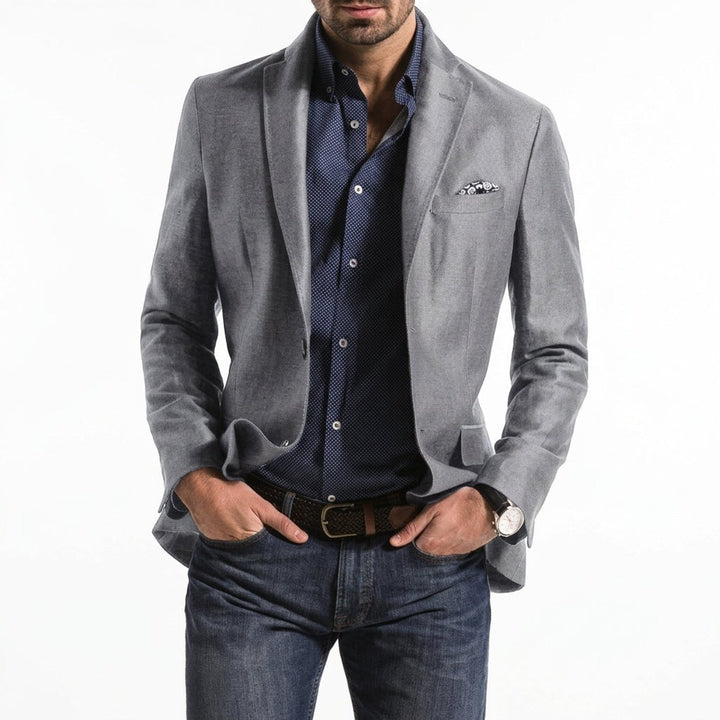 Mens Jacket Single-Breasted Tailored Blazer Coat