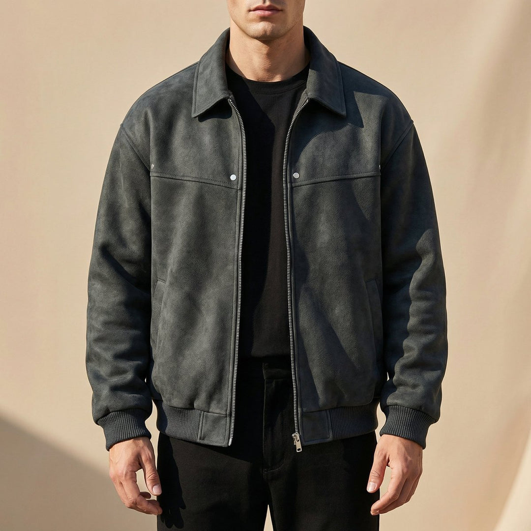 Mens Jacket Tailored Lambskin Leather Bomber Coat