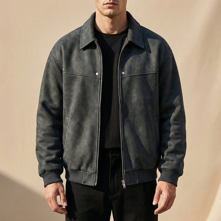 Mens Jacket Tailored Lambskin Leather Bomber Coat
