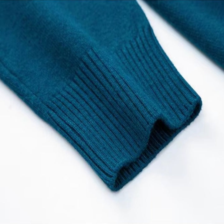 Mens Jumper Cashmere Blend Turtleneck Ribbed Knit Pullover