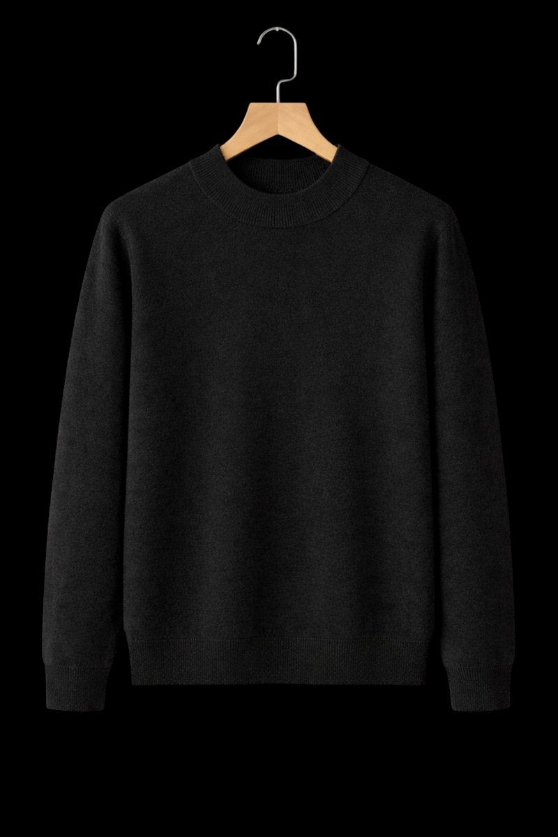 Mens Jumper Cashmere Crew-Neck Mid-Weight Knitted Pullover