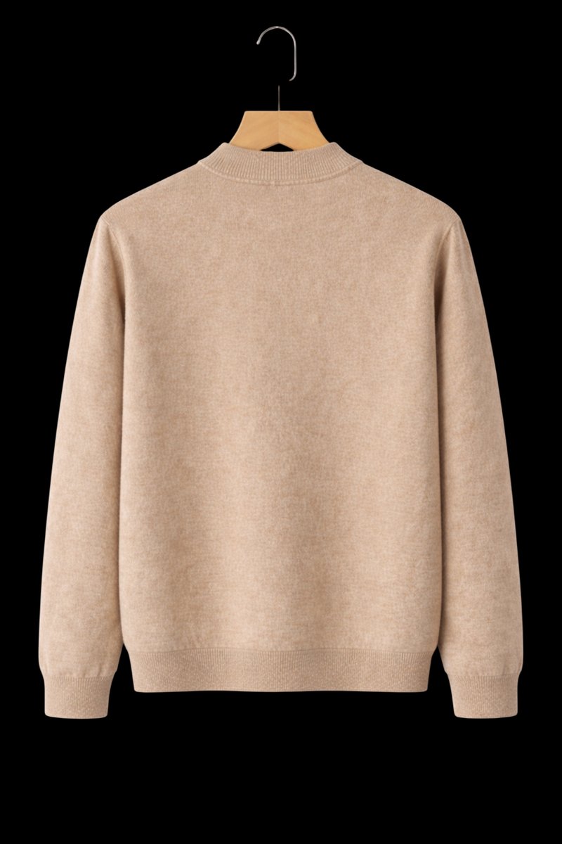 Mens Jumper Cashmere Crew-Neck Mid-Weight Knitted Pullover