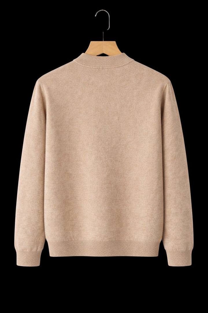 Mens Jumper Cashmere Crew-Neck Mid-Weight Knitted Pullover