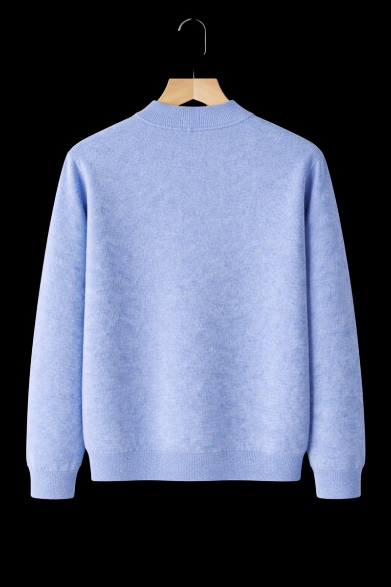 Mens Jumper Cashmere Crew-Neck Mid-Weight Knitted Pullover