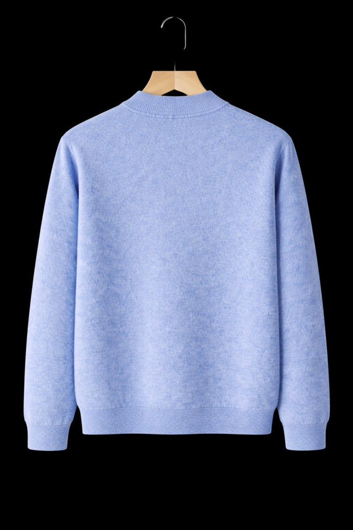 Mens Jumper Cashmere Crew-Neck Mid-Weight Knitted Pullover