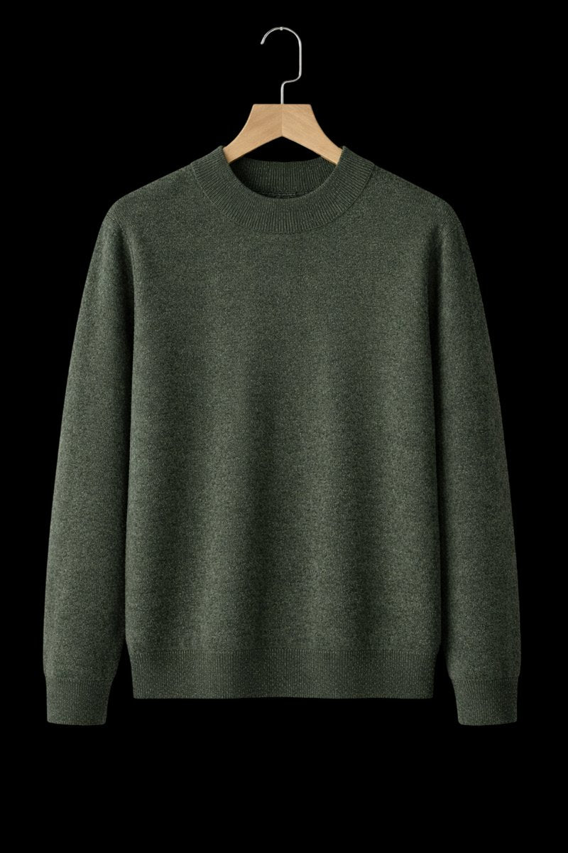 Mens Jumper Cashmere Crew-Neck Mid-Weight Knitted Pullover