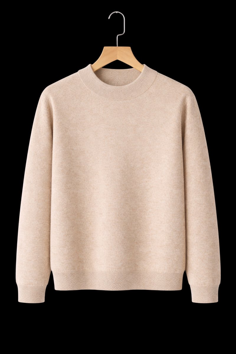 Mens Jumper Cashmere Crew-Neck Mid-Weight Knitted Pullover