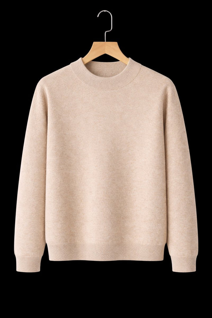 Mens Jumper Cashmere Crew-Neck Mid-Weight Knitted Pullover