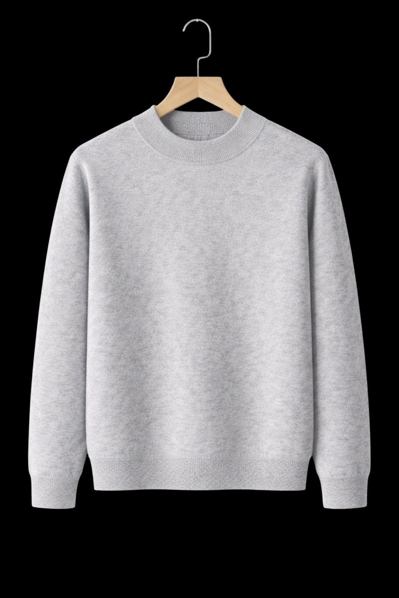Mens Jumper Cashmere Crew-Neck Mid-Weight Knitted Pullover