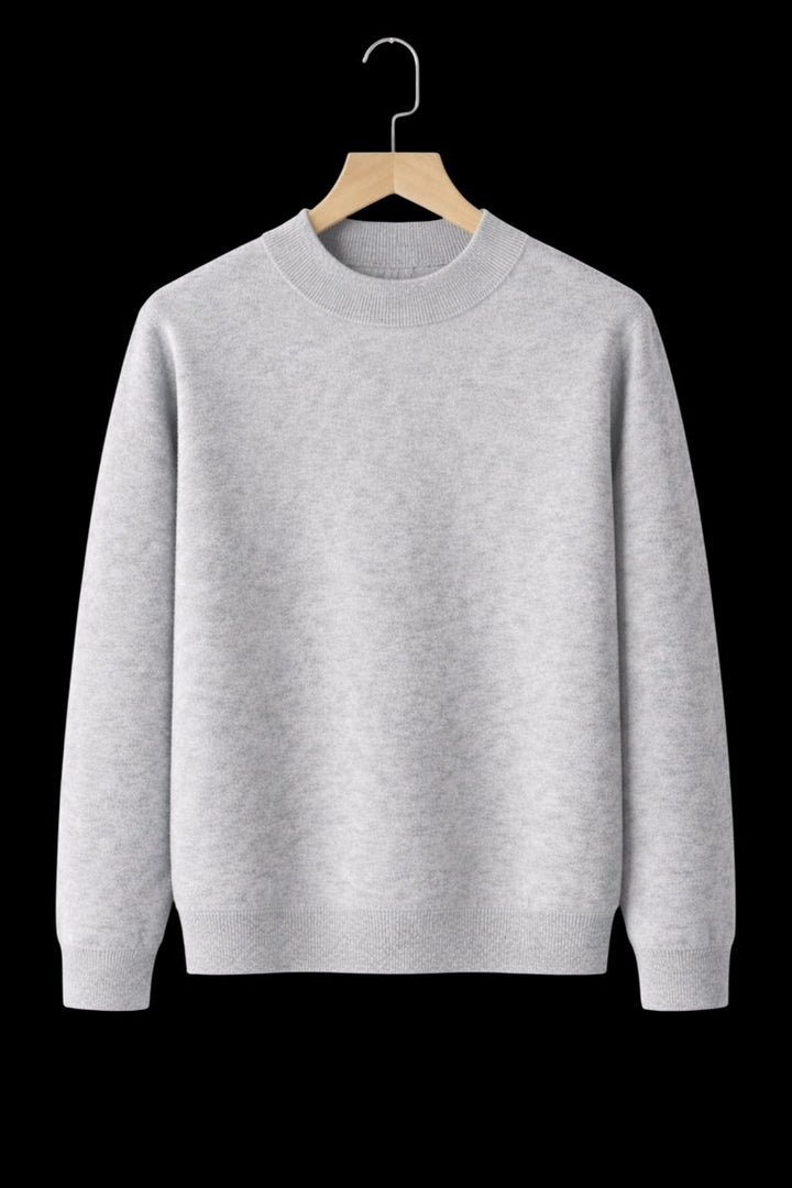 Mens Jumper Cashmere Crew-Neck Mid-Weight Knitted Pullover