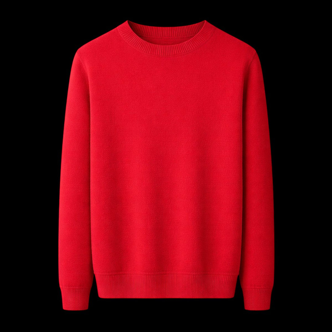Mens Jumper Classic Crewneck Regular Fit Ribbed Knit Pullover