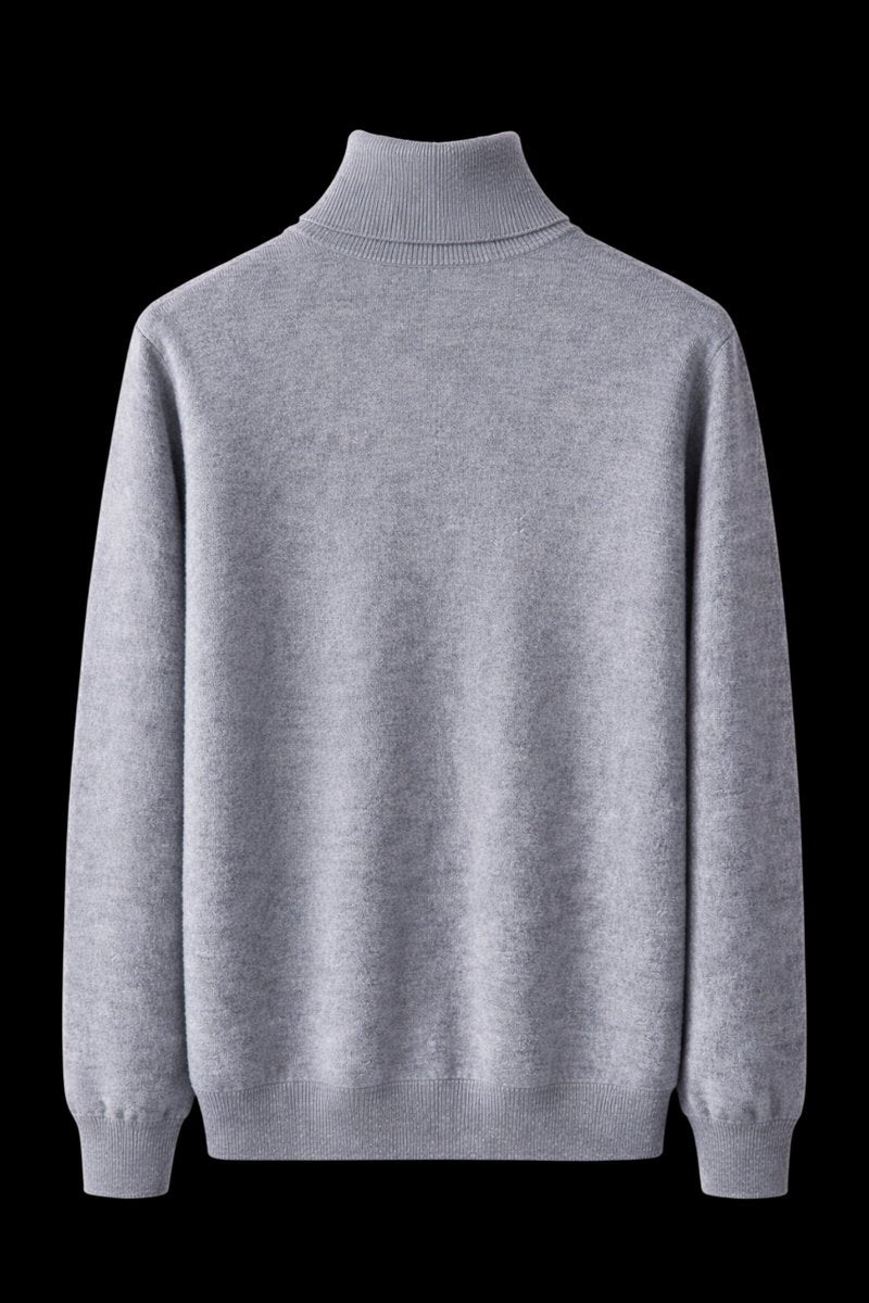 Mens Jumper Fine Wool Slim Fit Turtleneck Knit Pullover