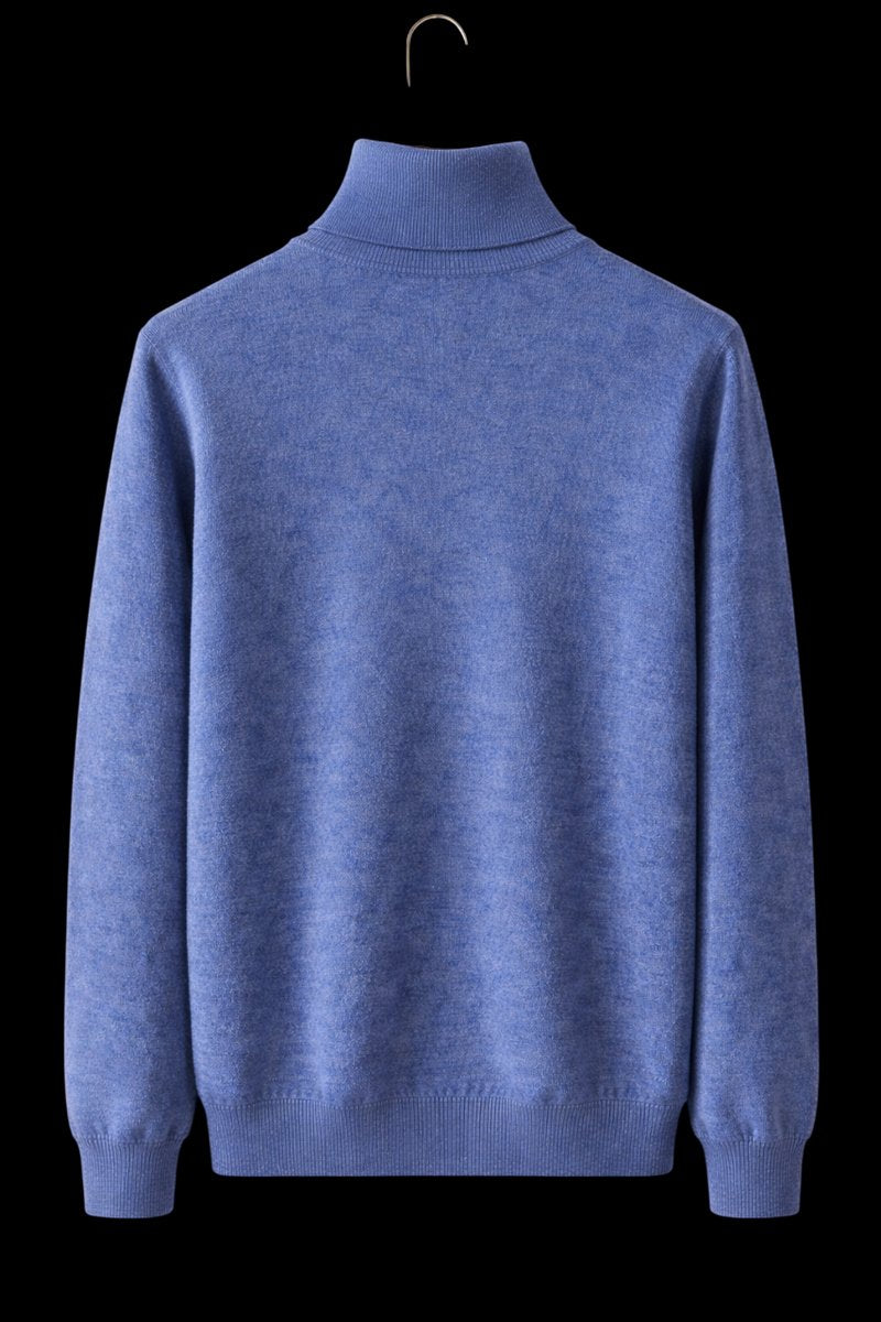Mens Jumper Fine Wool Slim Fit Turtleneck Knit Pullover