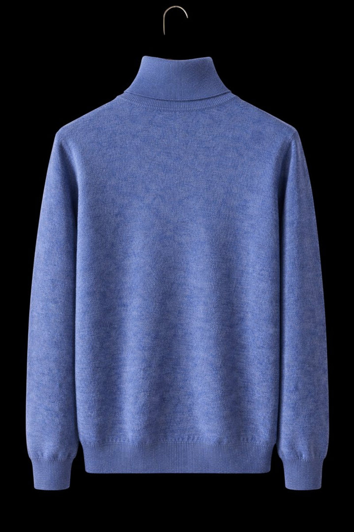 Mens Jumper Fine Wool Slim Fit Turtleneck Knit Pullover