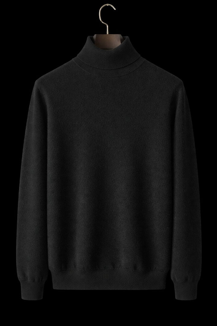 Mens Jumper Fine Wool Slim Fit Turtleneck Knit Pullover
