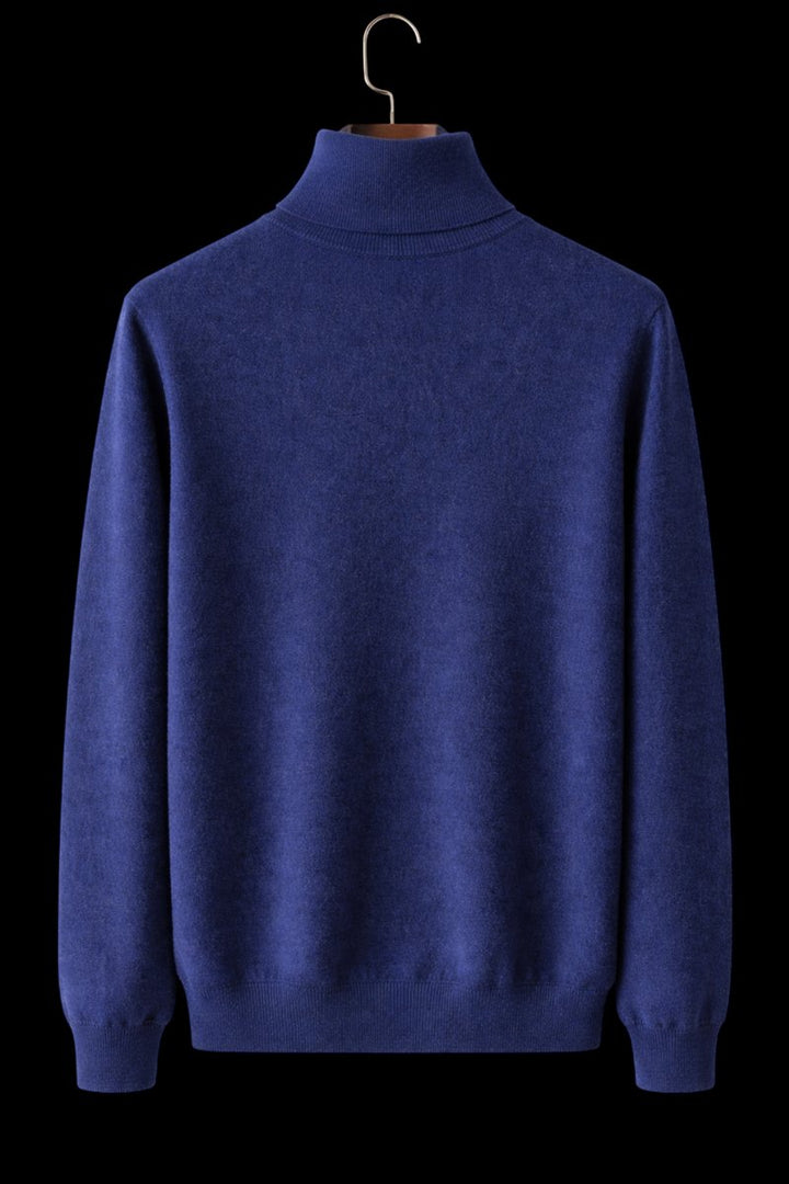 Mens Jumper Fine Wool Slim Fit Turtleneck Knit Pullover