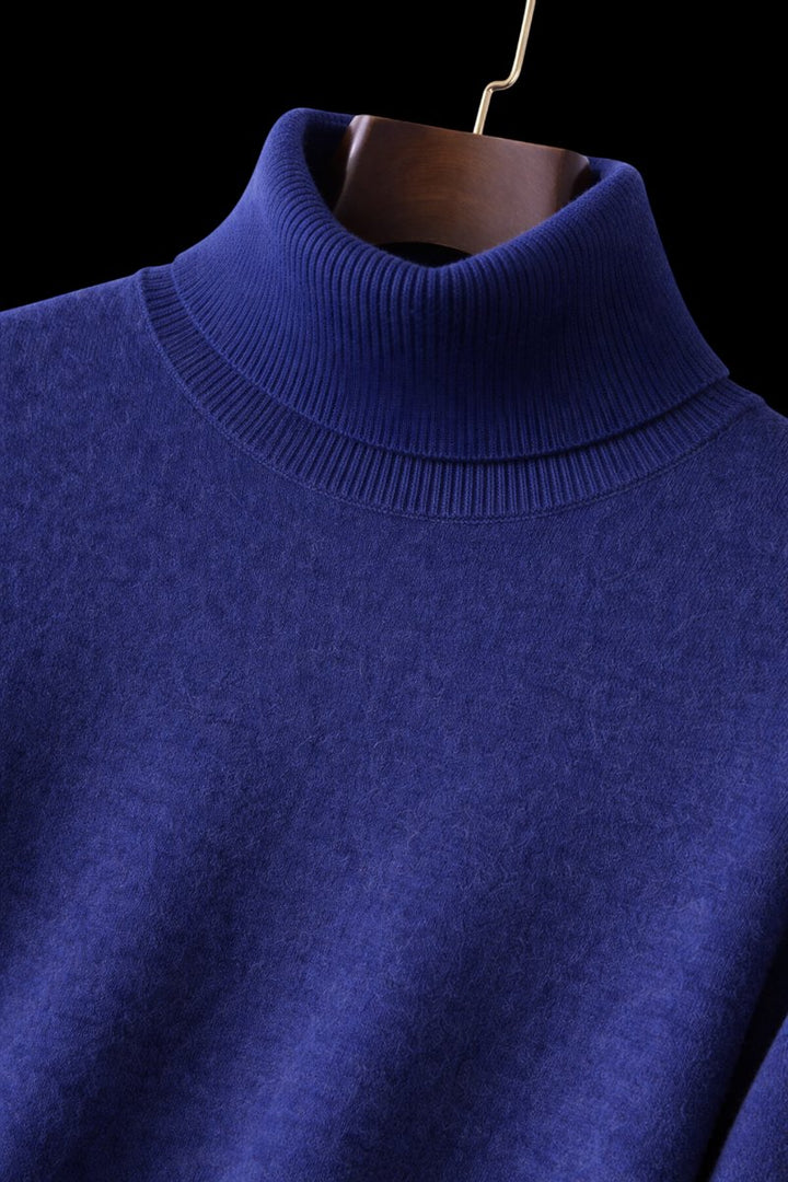 Mens Jumper Fine Wool Slim Fit Turtleneck Knit Pullover