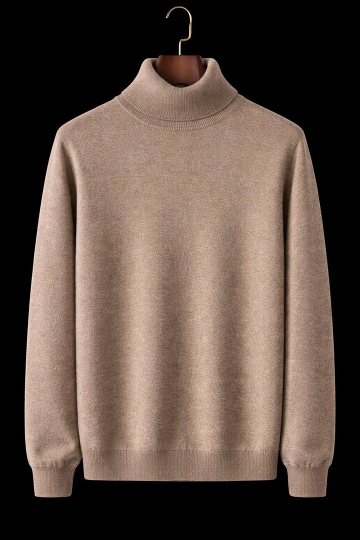 Mens Jumper Fine Wool Slim Fit Turtleneck Knit Pullover
