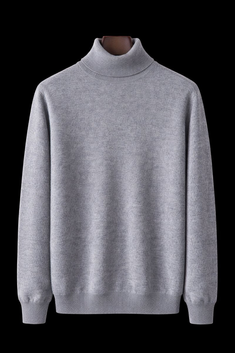 Mens Jumper Fine Wool Slim Fit Turtleneck Knit Pullover
