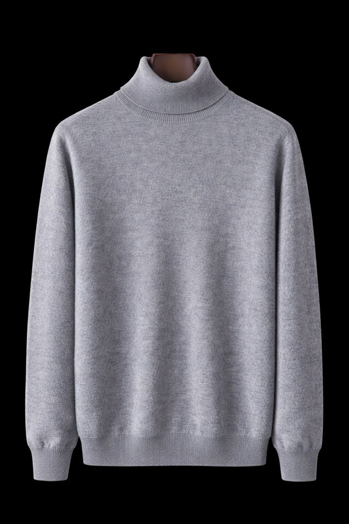 Mens Jumper Fine Wool Slim Fit Turtleneck Knit Pullover