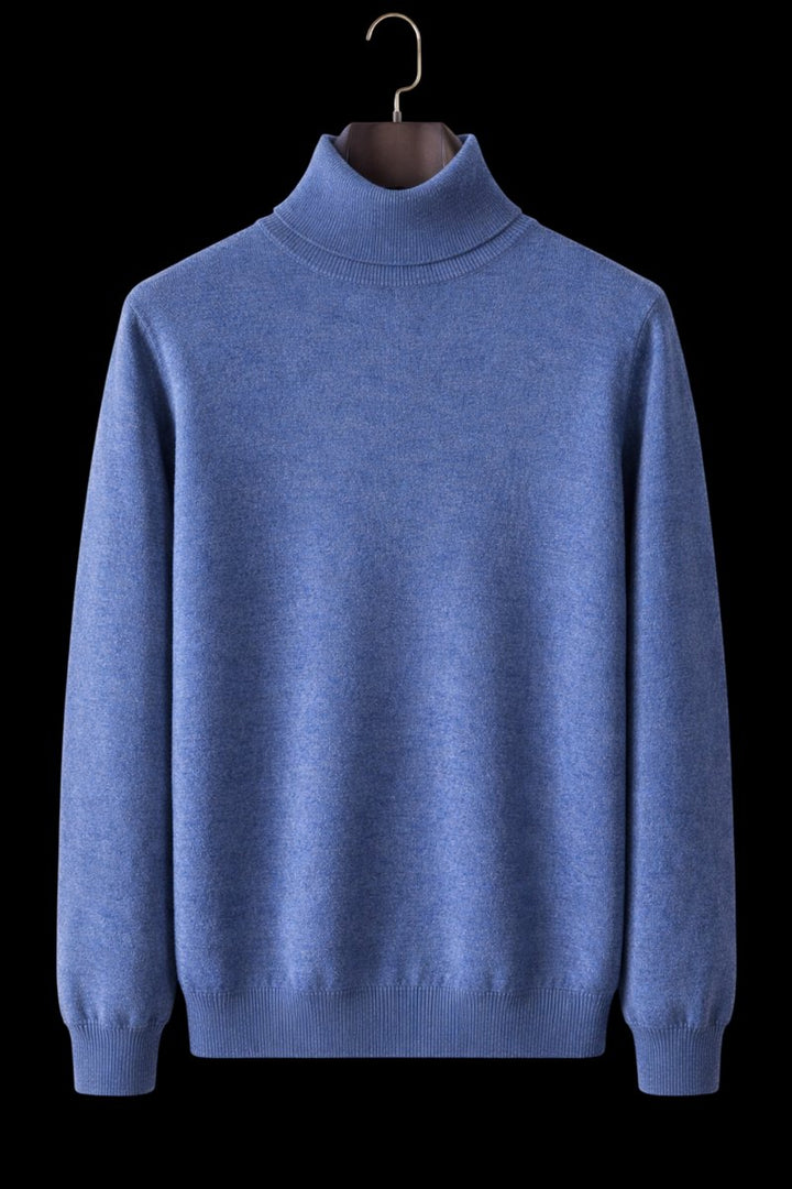 Mens Jumper Fine Wool Slim Fit Turtleneck Knit Pullover
