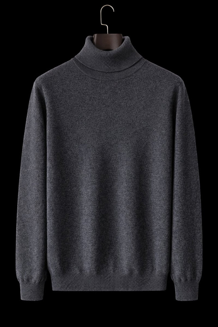 Mens Jumper Fine Wool Slim Fit Turtleneck Knit Pullover